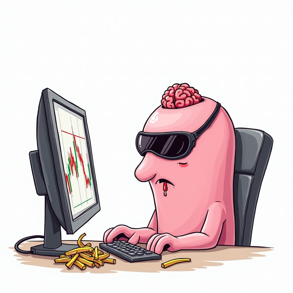 Brainlet wojak staring at charts